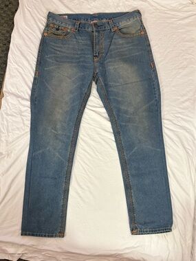 Vintage Y2K True Religion Ricky Super T Jeans Men’s 40 USA Denim Leather Patch